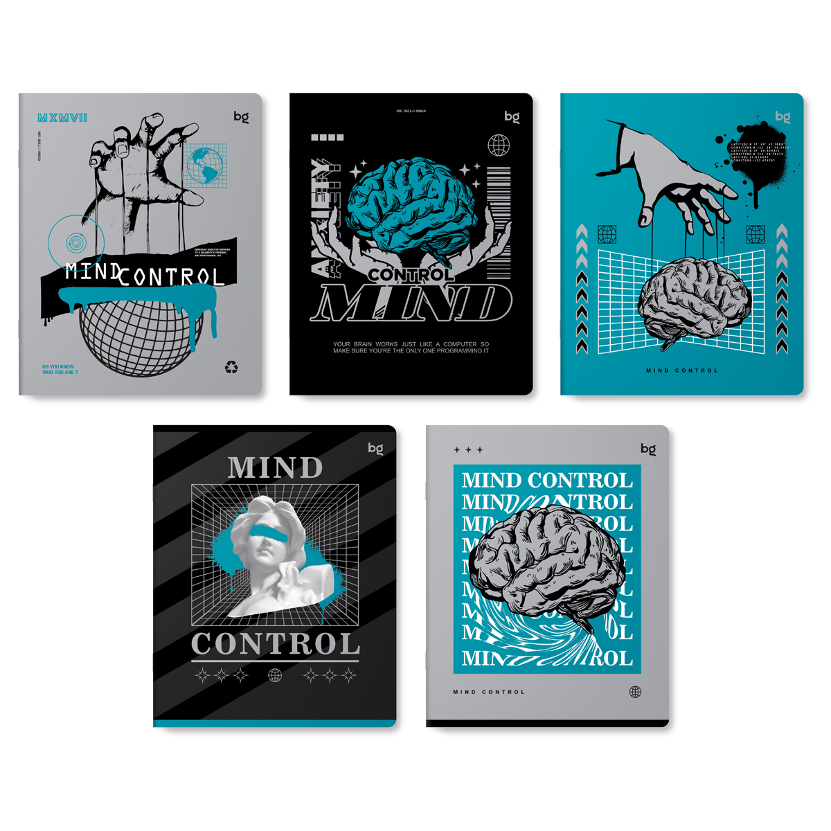 Тетрадь 48л., А5, клетка BG "Mind control", эконом Тетрадь 48л., А5, клетка BG "Mind control", эконом