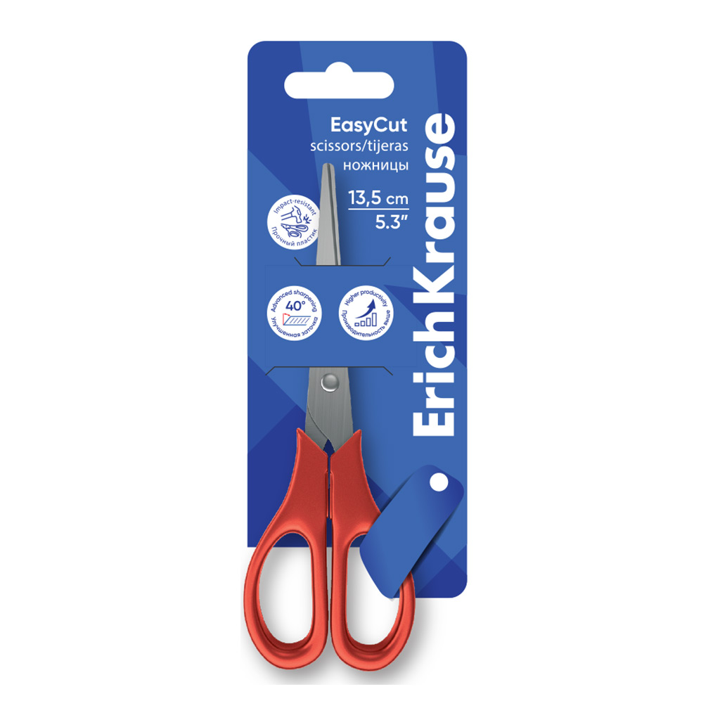 Ножницы Erich Krause EasyCut, 13.5см, ассорти (в блистере по 1 штуке) Ножницы Erich Krause EasyCut, 13.5см, ассорти (в блистере по 1 штуке)