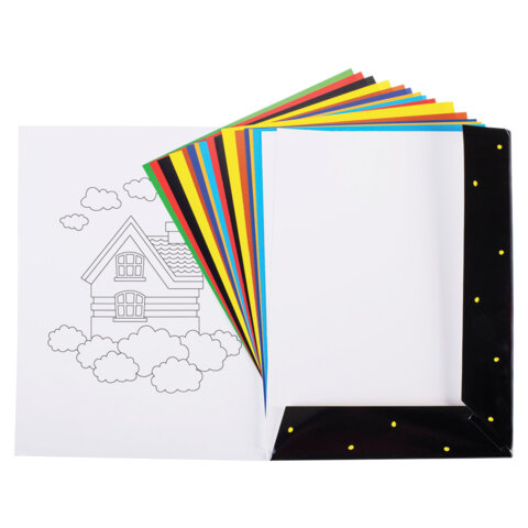 Набор картона и бумаги A4, мелованные 18 л. (8 цвет. картона + 8 цвет. бумаги + Набор картона и бумаги A4, мелованные 18 л. (8 цвет. картона + 8 цвет. бумаги +