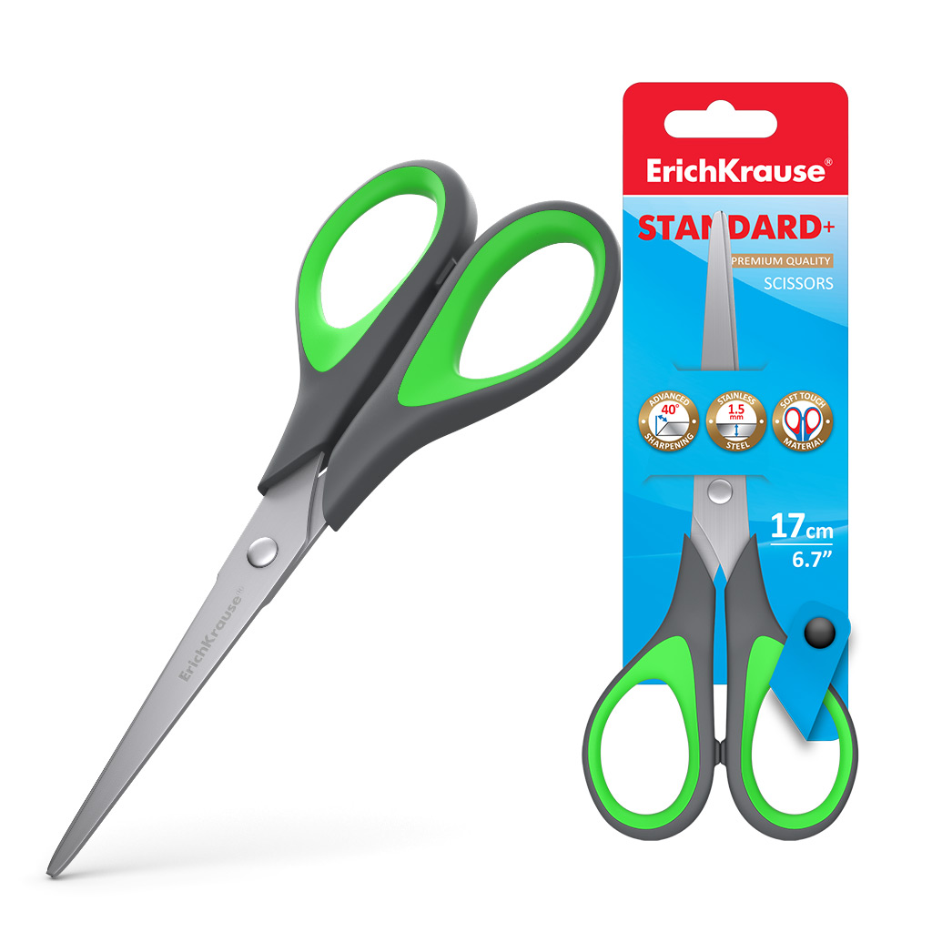 Ножницы ErichKrause® Standard+, 17см (в блистере по 1 шт.) Ножницы ErichKrause® Standard+, 17см (в блистере по 1 шт.)