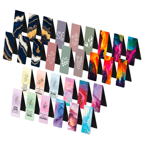 Закладки для книг МАГНИТНЫЕ, "АССОРТИ 5 ДИЗАЙНОВ ABSTRACTION", 6 штук, Закладки для книг МАГНИТНЫЕ, "АССОРТИ 5 ДИЗАЙНОВ ABSTRACTION", 6 штук,