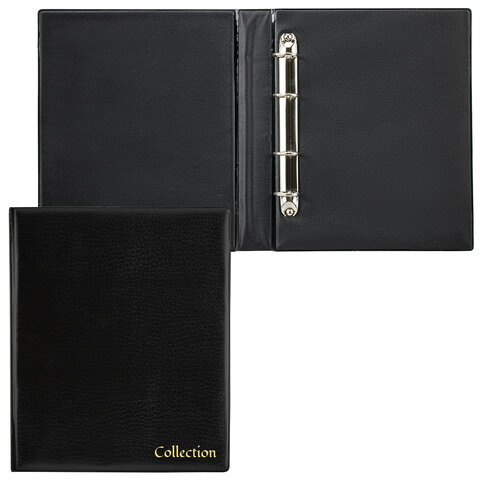 Альбом нумизмата без листов OPTIMA 230*270 мм, на кольцах, ПВХ, черный, STAFF, Альбом нумизмата без листов OPTIMA 230*270 мм, на кольцах, ПВХ, черный, STAFF,