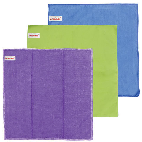 Салфетки для уборки, КОМПЛЕКТ 3 шт., микрофибра, 30х30 см (универсальная, Салфетки для уборки, КОМПЛЕКТ 3 шт., микрофибра, 30х30 см (универсальная,