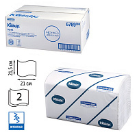 Полотенца бумажные 186 шт., KIMBERLY-CLARK Kleenex, КОМПЛЕКТ 15 шт., Ultra, 2-х слойные, белые, 21х21,5см, Interfold, 601533-534, 6789