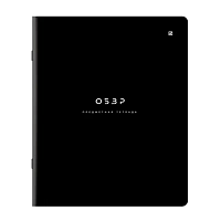 Тетрадь предметная BLACK MODE 48 л., пластиковая обложка, ОБЗР, клетка, подсказ, BRAUBERG, 405526