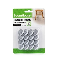 Подпятник фетровый для мебели 24 мм, КОМПЛЕКТ 16 шт., BOOMHOUSE (БУМХАУС), 701834