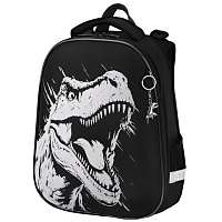 Ранец BRAUBERG SHINY, 2 отделения, с брелком, Scary dino, СВЕТЯЩИЙСЯ РИСУНОК, 38х28х14 см, 273143