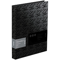 Папка на 4 кольцах Berlingo "DoubleBlack", 24мм, 600мкм, черная, D-кольца, с внутр. карманом, с рисунком