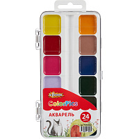 Краски акварельные №1 School ColorPics набор 24 цвета б/кисти пластик
