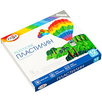 Пластилин Гамма "Классический", 12 цветов, 240г, со стеком, картон 281033