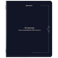 Тетрадь предметная VINTAGE 48 л., SoftTouch, ЛИТЕРАТУРА, линия, подсказ, BRAUBERG, 405156