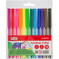 Фломастеры №1 School ColorPics набор 12 цв.,вентилир.,смыв., блист. упак