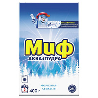 Порошок стиральный Миф Аква Пудра для ручной стирки Морозная свежесть 400г