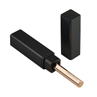 РУЧКА "ТУРИН" В ТУБУСЕ ПРЯМОУГ. ФОРМЫ, 1,0 ММ, СИНЯЯ (корпус роз.зол., футляр черный)