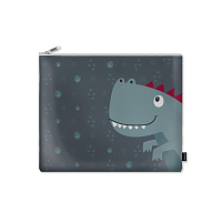 Папка для тетрадей 1 отд. А4 LOREX KIDS DINO молния кож/зам 34x25x0,7 см серый с ручкой универс.