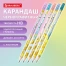 Карандаш чернографитный BRAUBERG "MARBLE", 1 шт., HB, с ластиком,