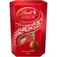 Конфеты LINDOR из молочного шоколада с молочной начинкой пралине, 200г