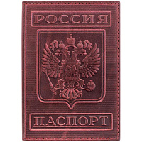 Обложка для паспорта OfficeSpace кожа тип 3, терракот, тиснение "Герб": KPs_1643 / 176868 штр.: 4650062496431