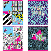 Тетрадь 48л., А5, клетка Greenwich Line "Memphis", глянцевая ламинация, тиснение фольгой, 70г/м2