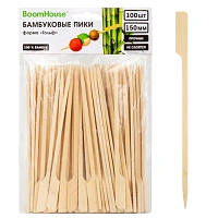 Шпажки-пики для канапе бамбуковые ГОЛЬФ 15 см, 100 шт., BOOMHOUSE (БУМХАУС), 701964