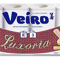 Бумага туалетная Veiro Luxoria 8рул. 3х-сл.*6 арт.(5С38 ОМ)