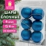 Шары ёлочные НАБОР 6 шт., 6 см "Базовая серия", пластик, СИНИЙ