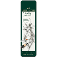 Набор карандашей ч/г акварельных Faber-Castell "Graphite Aquarelle", 5шт., HB-8B, заточ., метал.кор