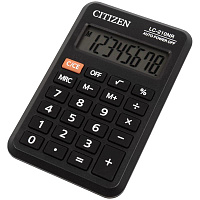 Калькулятор карманный Citizen LC-210NR, 8 разр., питание от батарейки, 64*98*12мм, черный. LC-210NR
