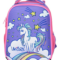 Рюкзак Schoolformat ERGONOMIC 2А4М LITTLE UNICORN 14 л сирен. 35х26х16 см жестк. каркас 2 отд. молния для девочек