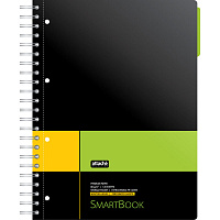 Бизнес-тетрадь SMARTBOOK А4 120л. линейка,спир,микроп,разд,карм,жел-зел штр.  4650000342899