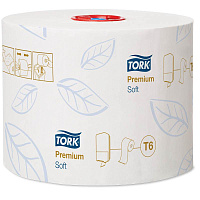 Бумага туалетная в Mid-size рулонах TORK Premium(Т6) 2сл, 90м/рулон, белая, мягкая: 127520