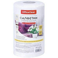 Салфетки универсальные OfficeClean "Professional", вискоза, 20*20см, 150шт, белые, в рулоне, 35г/м2
