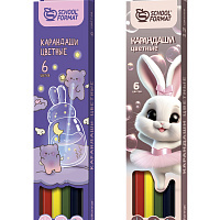 Набор цветн.каранд Schoolformat МИКС ДЛЯ ДЕВОЧЕК 6 цв. шестигран. корп. дерев. карт.уп.