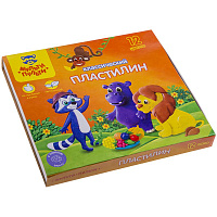 Пластилин "Приключения Енота" 12 цветов, 240гр, со стеком КП_10209