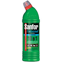 Чистящее средство для сантехники Sanfor "Universal 10в 1. Морской бриз", гель с хлором, 750мл. 1543