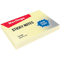 Самоклеящийся блок Berlingo "Ultra Sticky", 100*75мм, 100л, пастель, желтый. LSn_39500