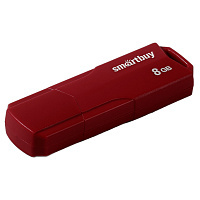 Память Smart Buy "Clue" 8GB, USB 2.0 Flash Drive, бордовый
