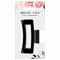 Краб для волос 8,5 см, глянцевый, чёрный, MONTE VITA (МОНТЕ ВИТА), 457000