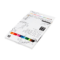 СКЕТЧ КАРАНДАШИ ЦВЕТНЫЕ "SKETCH&ART", 18 ЦВ.