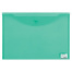 Папка-конверт с кнопкой БОЛЬШОГО ФОРМАТА (310х430 мм), А3, прозрачная, зеленая,