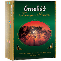 Чай Greenfield "Kenyan Sunrise", черный, 100 фольг. пакетиков по 2г