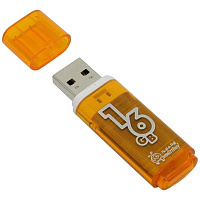 Память Smart Buy USB Flash 16GB Glossy оранжевый: SB16GBGS-Or штр.:  4690626001114