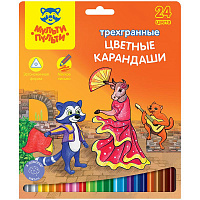 Карандаши "Енот в Испании" 24цв., трехгран., заточен., картон. уп., европодвес: CP_10758 штр.: 4680211087586