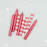 Свечи Ассорти Red & White в полоску 8 штук, 8см