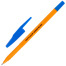Ручка шариковая STAFF "Basic BP-66 ORANGE", СИНЯЯ, корпус оранжевый,