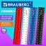 Линейка пластиковая 15 см BRAUBERG, классические цвета, ассорти, 210885