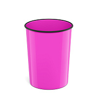 Корзина для бумаг литая пластиковая ErichKrause® Neon Solid, 13.5л, розовая