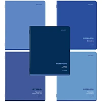 Тетради ДЭК А5 48 л. КОМПЛЕКТ 5 шт. BRAUBERG, скоба, клетка, SoftTouch, "КЛАССИКА BLUE", 404913