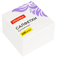 Салфетки бумажные OfficeClean, 23*23см, белые, 100шт.: 234359/В штр.: 4680211081270
