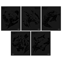 Тетрадь А5, 48 л., HATBER, скоба, клетка, матовая ламинация, 3D-лак, "Shadow" (микс в спайке), 093204, 48Т5лолВ1